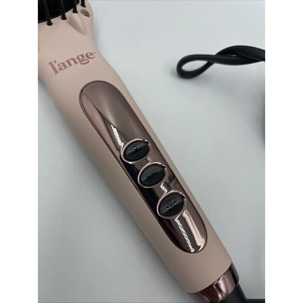 L'ange Hair Le Vite Ceramic Straightening Brush Blush Anti-Frizz Adjustable Heat
